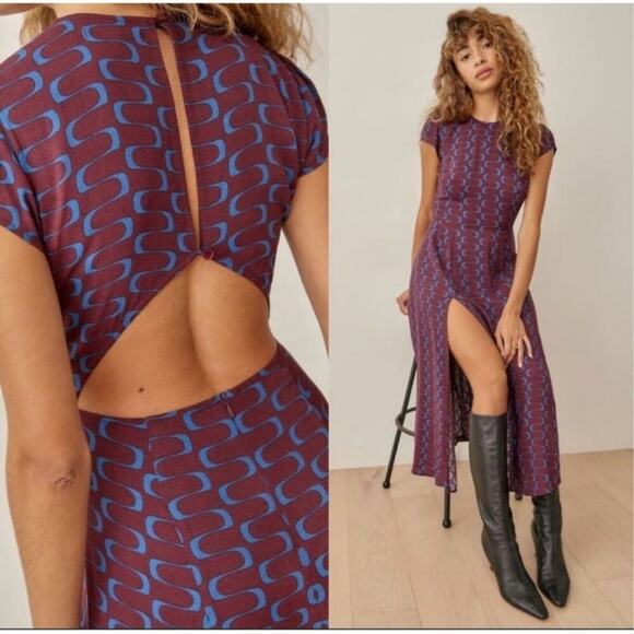 Reformation Gavin Dress Marooned Size Womens 0 - Picture 2 of 10